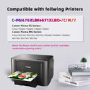 Canon 670XL PGI-670 XL 671XL CLI-671 XL Ink Cartridges for Canon PIXMA MG5760 MG5765 MG6860 MG5766 MG6865 MG7760 MG7765 MG7766 TS5060 TS6060 TS8060 TS9060 Printer (5Packs)