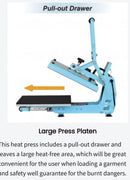 15″ x 15″ Auto-open & Slide-out Drawer Craft Heat Press Transfer Printing Machine