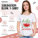 4 Women Sublimation Blank T-Shirt Basic White Polyester - 4 T-shirts