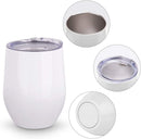 12 OZ/350ml Sublimation Wine Tumbler / Mug White Stainless Steel Insulated