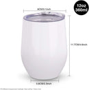 12 OZ/350ml Sublimation Wine Tumbler / Mug White Stainless Steel Insulated