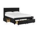 Queen Storage Bed Frame -  4 Drawer Bed- Black