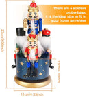 Christmas Music Box Nutcracker Music Box for Gift Home Decor Ornaments, Blue