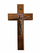 St Benedict Wood Wall Crucifix – 20 cm