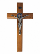 St Benedict Wood Wall Crucifix – 20 cm