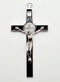 St Benedict Crucifix: 10cm Silver / Black