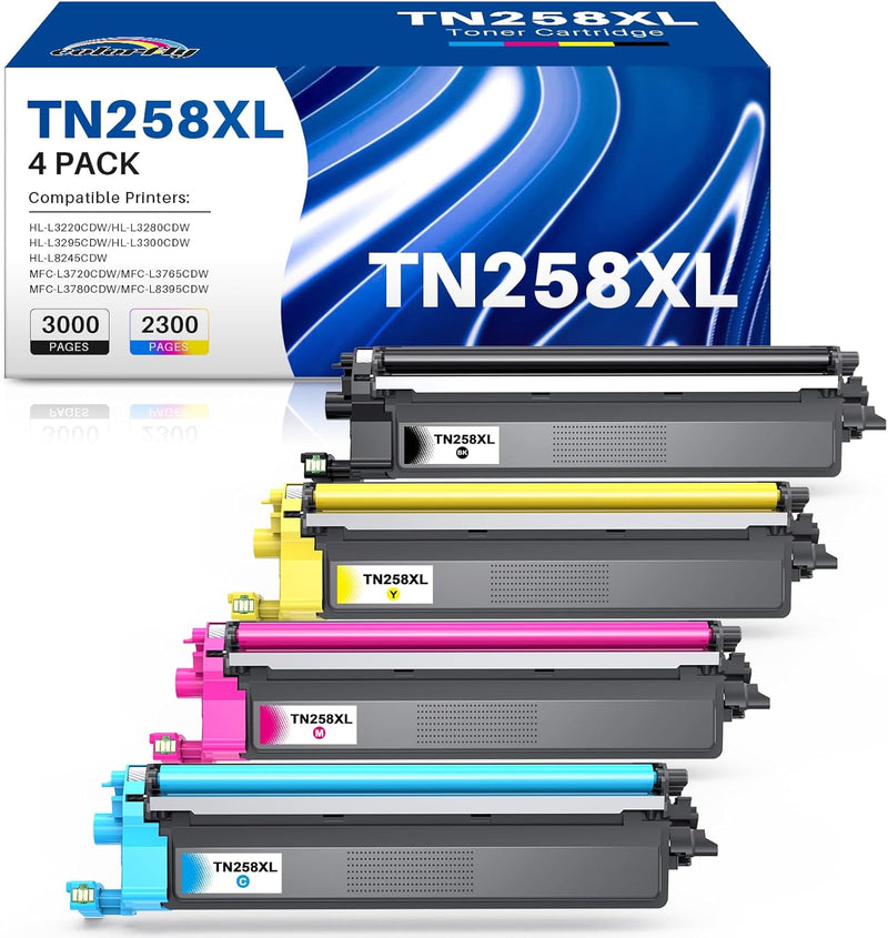 Brother TN-258XL Toner for HL-L8240CDW, HL-L3240CDW, DCP-L3560CDW, MFC-L3760CDW, MFC-L3755CDW, and MFC-L8390CDW Compatible
