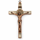 St Benedict Wall Crucifix Large 12 x 22cm Bronze