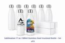 Sublimation 17oz / 500ml Stainless Steel Insulated Bottle – Set of 8