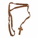 Wooden Cord Rosary Beads 8mm 46cm – Engraved Crucifix
