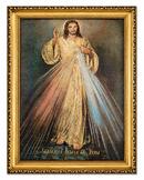 Divine Mercy Gold Frame Tapestry – 42cm x 32cm