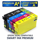 Epson 702XL Compatible Ink Cartridge – High Yield – Suits Epson WorkForce Pro WF-3720 WF-3730 WF-3733 – Smart Ink Premium