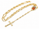 18k Gold Plated Rosary Necklace – Sacred Heart of Mary