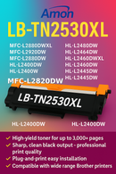 Brother TN2530XL High-Yield Black Toner Cartridge compatible