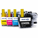 Brother LC432XL 4-Pack Full Set Compatible Ink Cartridges – BK/C/M/Y – High Yield – Suits MFC-J5340DW, MFC-J5740DW, MFC-J6540DW, MFC-J6740DW, MFC-J6940DW – Smart Ink