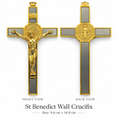 St Benedict Wall Crucifix with Medal – 9.4cm x 16.8cm – 4 Colours