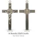 St Benedict Wall Crucifix with Medal – 9.4cm x 16.8cm – 4 Colours