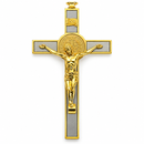 St Benedict Wall Crucifix with Medal – 9.4cm x 16.8cm – 4 Colours