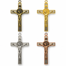 St Benedict Wall Crucifix with Medal – 9.4cm x 16.8cm – 4 Colours