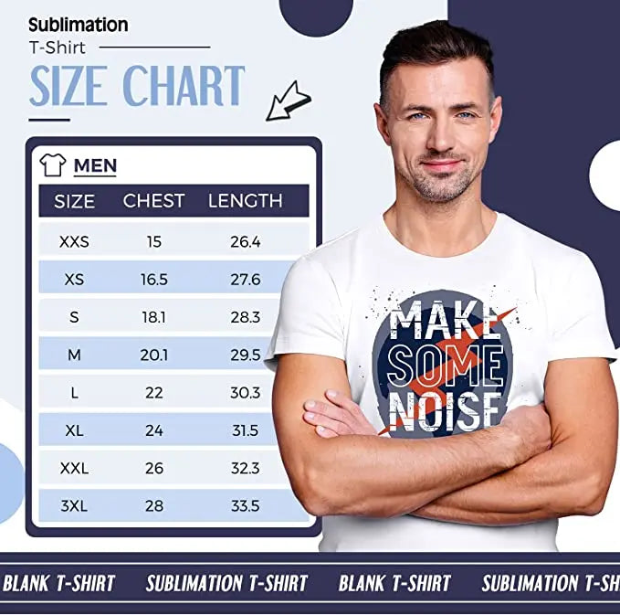 Men Sublimation Blank T Shirt White Polyester   T-shirts