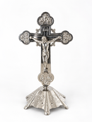 Medium Apostolic Standing Crucifix – Silver Finish – 15cm