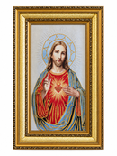 Sacred Heart of Jesus Tapestry Double Gold Frame – 44cm x 74cm