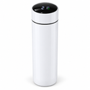 White sublimation flask with LED temperature display lid showing 21°C