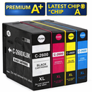 Canon PGI-2600XL Ink Cartridges Set of 4 (BK/C/M/Y) – High Capacity Compatible for MAXIFY MB5460 MB5360 MB5160 MB5060 IB4060 – NZ Stock