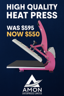 Heat Press Transfer Printing Machine - 15"x15    -   38 * 38 CM - Pink Color