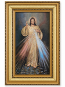Divine Mercy Double Gold Frame Wall Art – 44cm x 74cm