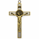 St Benedict Wall Crucifix with Medal – 9.4cm x 16.8cm – 4 Colours