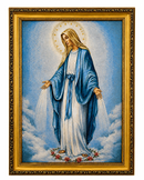 Our Lady of Grace Gold Frame Tapestry – 42cm x 32cm