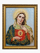 Immaculate Heart of Mary Gold Frame Tapestry – 42cm x 32cm