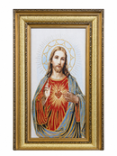 Sacred Heart of Jesus Double Gold Frame Wall Art – 44cm x 74cm