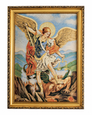 St Michael Gold Frame Tapestry – 42cm x 32cm