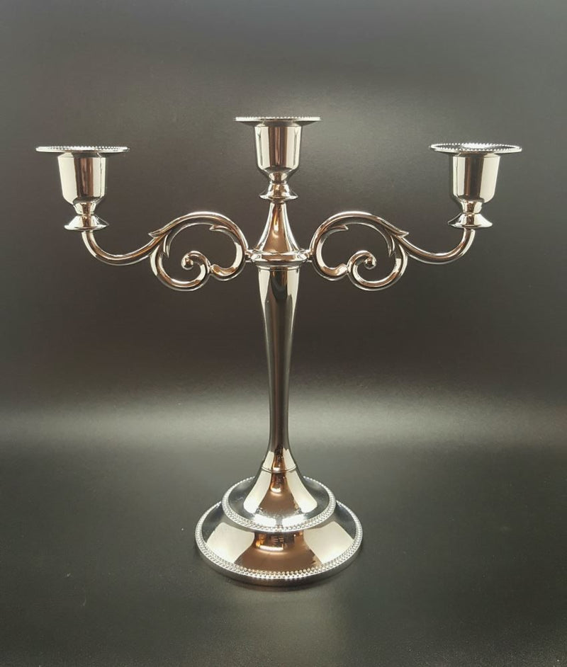 Stylish Silver 3 taper Candelabra Candle Holder Centerpiece For weddings decorate
