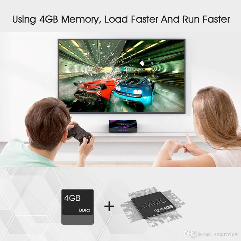 Smart TV BOX H96 MAX RK3318 4K Android 9.0 4GB 64GB Quad Core WIFI Media Player