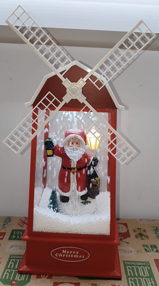 Christmas Snowy music box with windmill