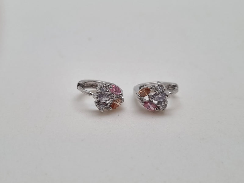 Coloured cluster earrings