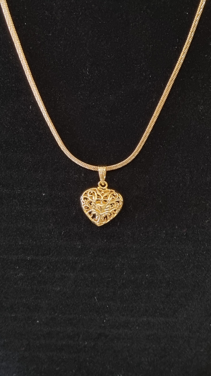 French heart pendant and chain