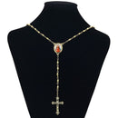 Gorgeous 18k Golden Rosary Necklace-Sacred Heart