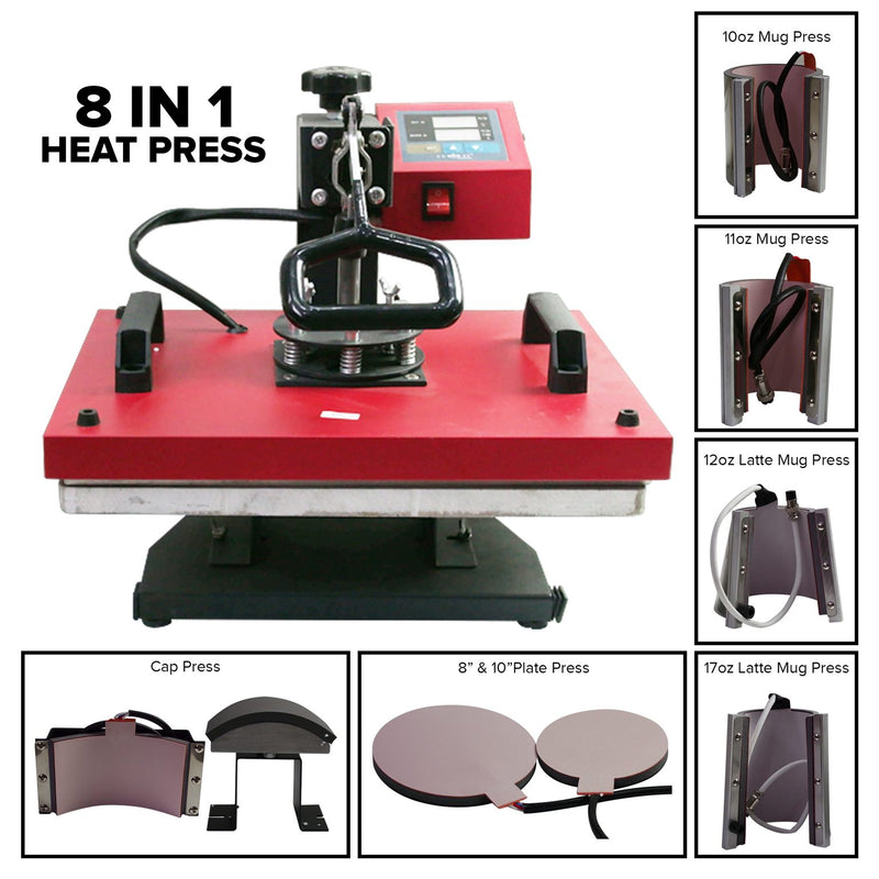 Heat Press - 8 in 1 Digital Heat Press Combo