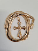 18K Gold Plated Cross  With Diamantes Set